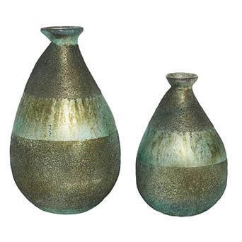 Stella & Eve Glass Teardrop Vase 2 pc Set