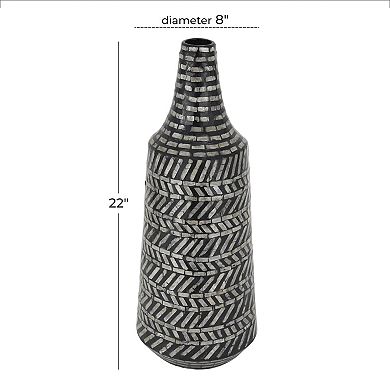 Stella & Eve Black Shell Tall Decorative Vase Floor Decor
