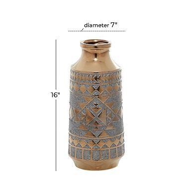 Stella & Eve Gold Finish Geometric Vase Floor Decor