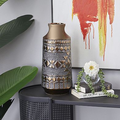 Stella & Eve Gold Finish Geometric Vase Floor Decor