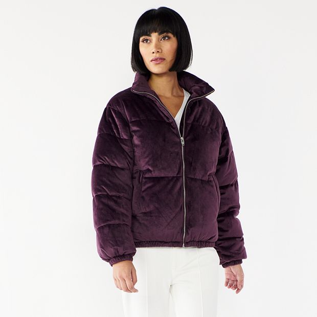 Mini velvet best sale puffer jacket