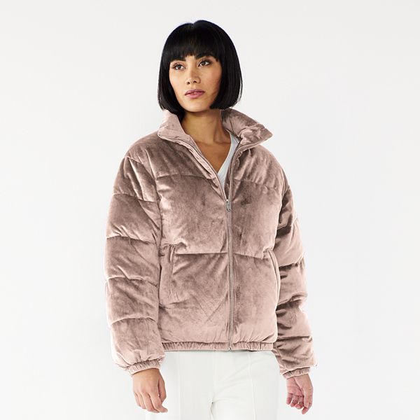 Women's Nine West Velvet Puffer Jacket