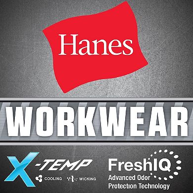 Big & Tall Hanes Workwear 2-pack X-Temp Fresh IQ Crewneck Pocket Tees