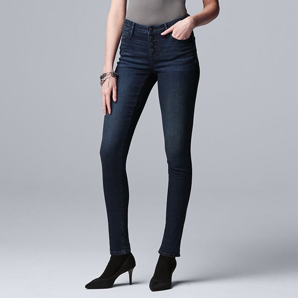 Women's Simply Vera Vera Wang Button-Fly Skinny Jeans