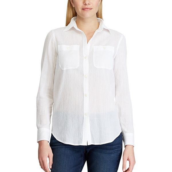 Women's Chaps 2-pocket Button-Down Shirt