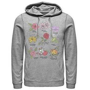 Men's Disney Princesses Types Of Flowers Hoodie