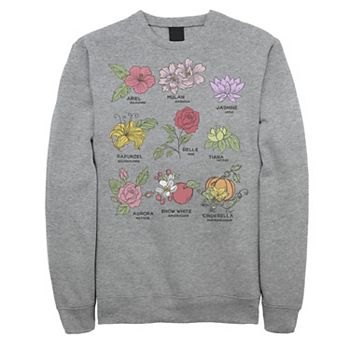 Men s Disney Princesses Types Of Flowers Sweatshirt