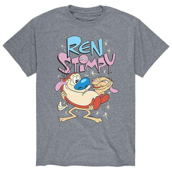 Men's Ren & Stimpy Pink And Blue Tee