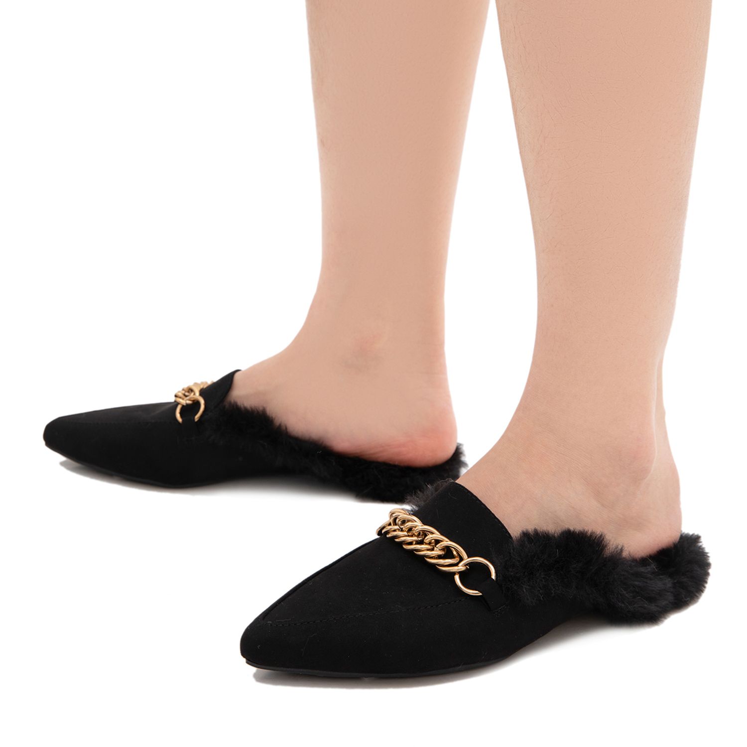 clarks step sleep faux fur clog