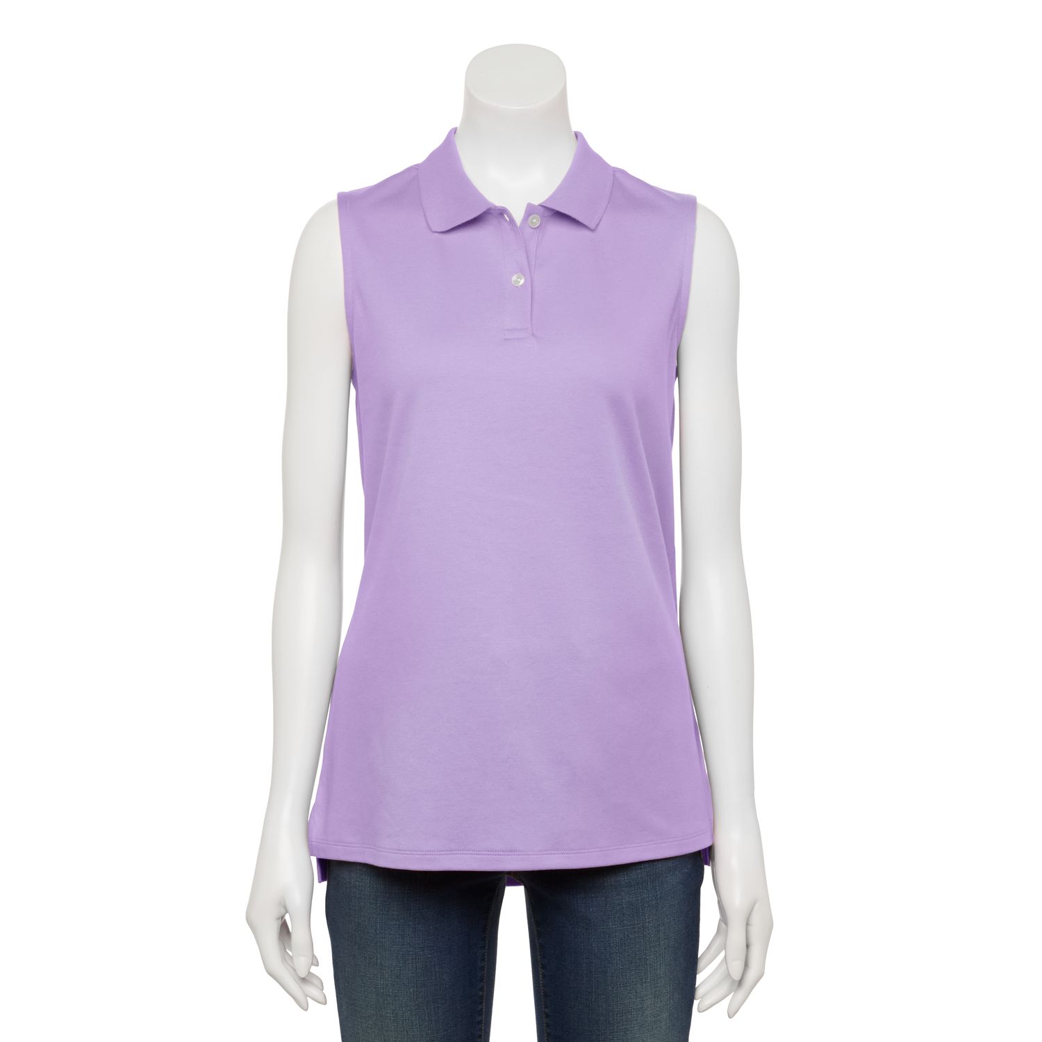 sleeveless button top