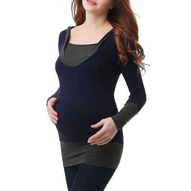 Maternity Pokkori Colorblock Hoodie