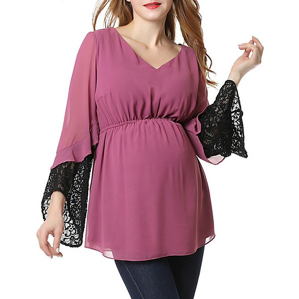 Maternity Pokkori Chiffon Lace Blouse