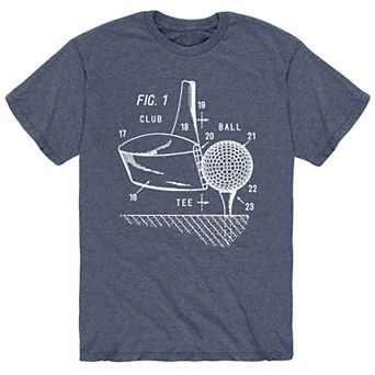 Men's Golf Club And Ball Diagram Tee