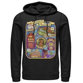 Men's Disney Princess And The Frog Group Shot Large Map Hoodie