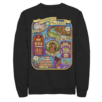 Men's Disney Princess And The Frog Group Shot Large Map Sweatshirt
