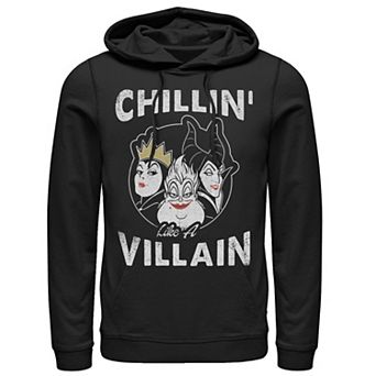 Disney Villains Men's Chillin' Villain Distressed Group Shot Logo Hoodie