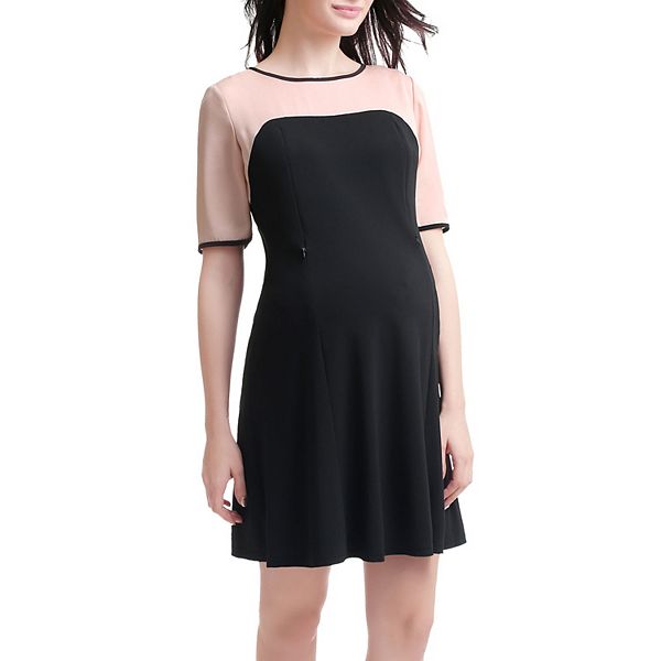 Maternity Pokkori Colorblock Nursing Dress