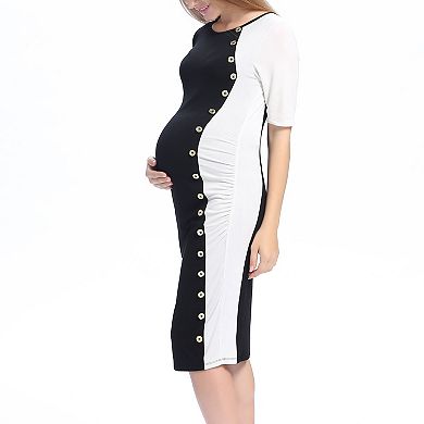 Maternity Pokkori Colorblock Midi Dress