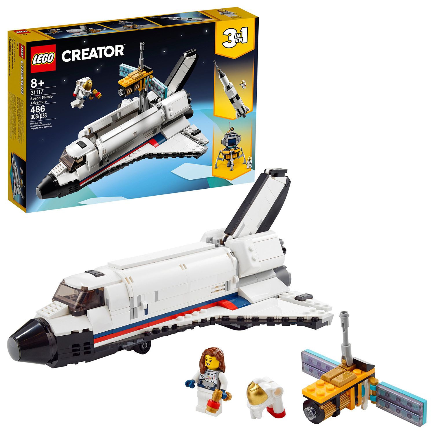 Image for LEGO Creator 3-in-1 Space Shuttle Adventure 31117 Building Kit (486 Pieces) at Kohl's.