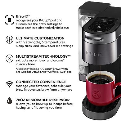 Keurig K-Supreme Plus SMART Single-Serve Coffee Maker with WiFi Compatibility and 5 Brew Sizes – Black