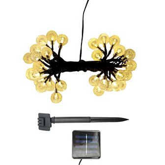 Solar Gold Finish Ball Soft White Fairy String Lights