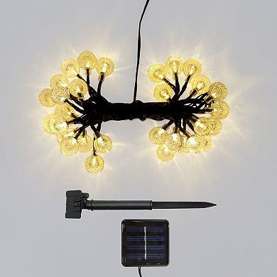 Solar Gold Finish Ball Soft White Fairy String Lights