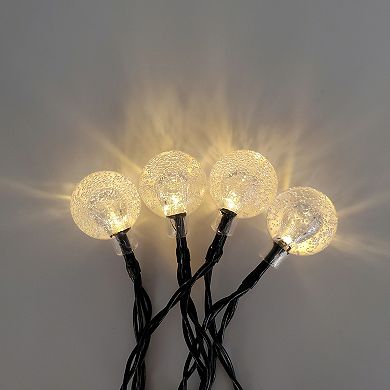 Solar Gold Finish Ball Soft White Fairy String Lights