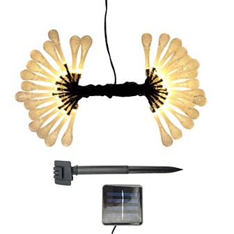 Solar Soft White Water Drop Fairy String Lights