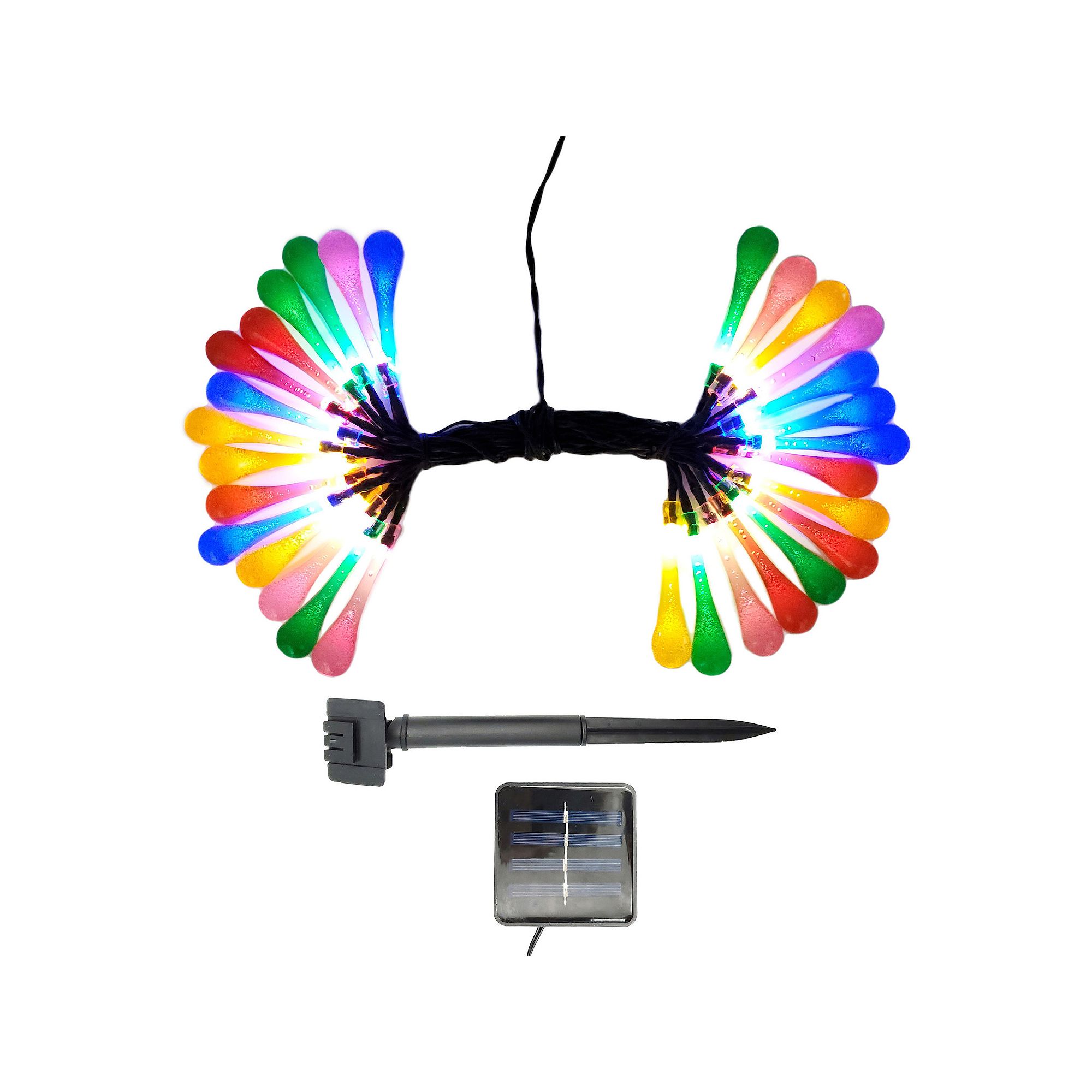 Solar Multicolor Water Drop Fairy String Lights