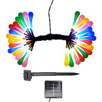 Solar Multicolor Water Drop Fairy String Lights