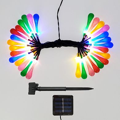 Solar Multicolor Water Drop Fairy String Lights