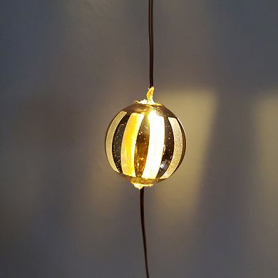 Battery Operated Gold Finish Balls LED Mini Fairy String Lights