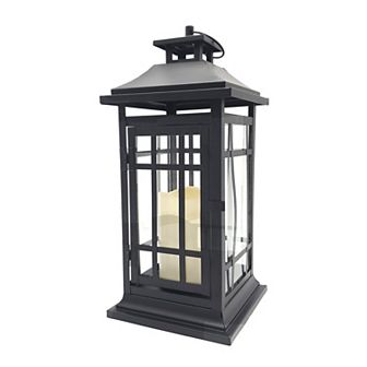 LumaBase 14" x 6" Lantern & LED Candle 2 pc Set
