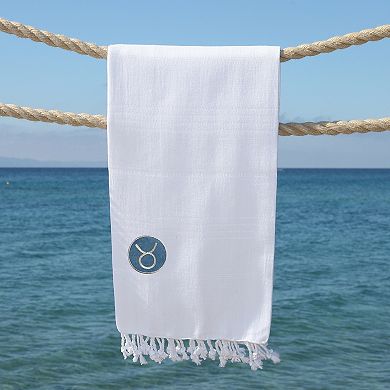 Linum Home Textiles Turkish Cotton Summer Fun Horoscope Taurus Pestemal Beach Towel
