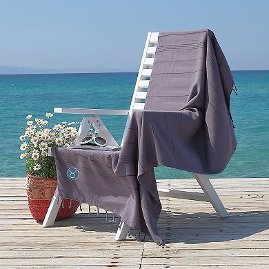 Linum Home Textiles Turkish Cotton Summer Fun Horoscope Taurus Pestemal Beach Towel