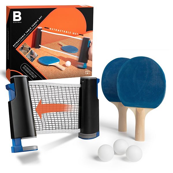 Black Series 7Piece Retractable Tabletop Tennis Game Set