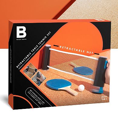 Black Series 7-Piece Retractable Tabletop Tennis Game Set