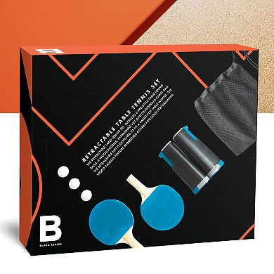 Black Series 7-Piece Retractable Tabletop Tennis Game Set
