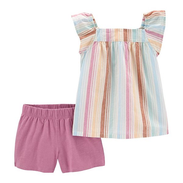Girls 412 Carter's 2Piece Striped Top & Short Set