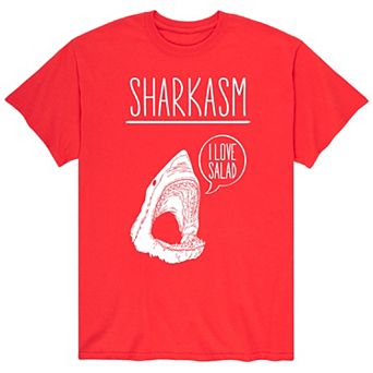 Men's Sharkasm Shark White Tee