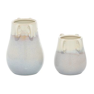 Stella & Eve White Ceramic Vase 2-Piece Set
