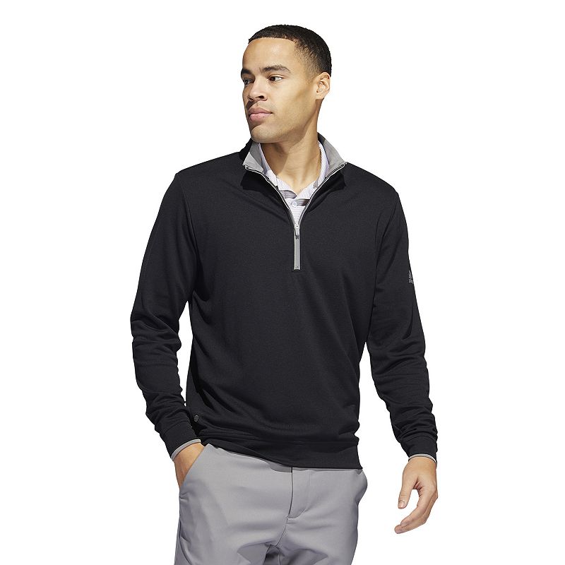 Mens adidas Regular-Fit Performance Quarter-Zip Golf Pullover Top, Size: S