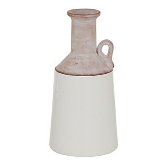 Stella & Eve Color Block White Ceramic Vase
