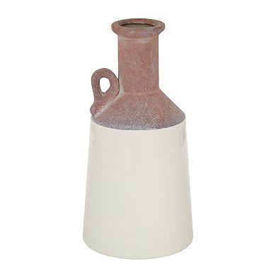 Stella & Eve Color Block White Ceramic Vase