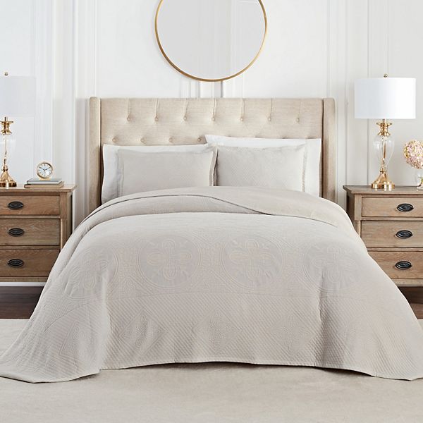 King Matelasse Cotton Oversized Bedspread Set Gray - Waverly – BrickSeek