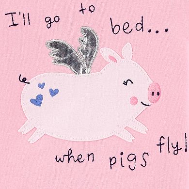 Toddler Girl Carter's Flying Pigs Tops & Bottoms Pajama Set