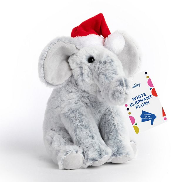 Wembley 9 inch Plush Elephant Toy with Holiday Santa Hat