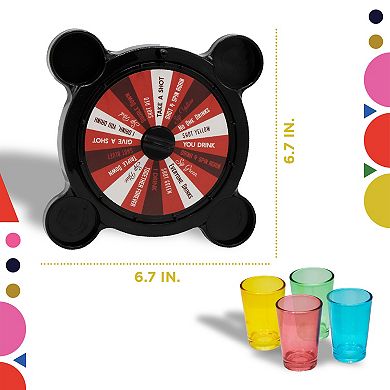 Wembley Drinking Game Spinner with Shot Glasses 4pc