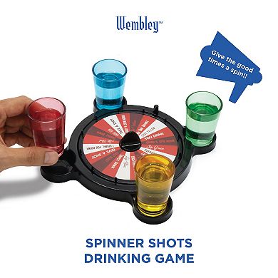 Wembley Drinking Game Spinner with Shot Glasses 4pc
