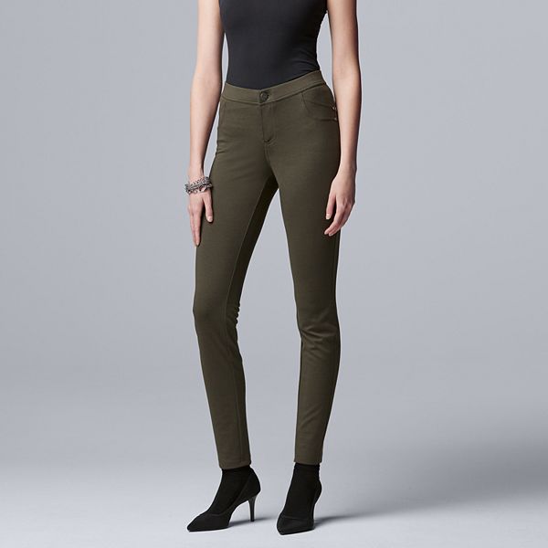 Women's Simply Vera Vera Wang High-Rise Slim Straight Pants, Size: 18  Short, Med Brown - Yahoo Shopping